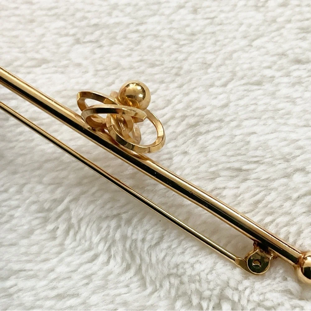 Vintage Van Dell 12K Gold Filled Bar Brooch Knot Mid Century